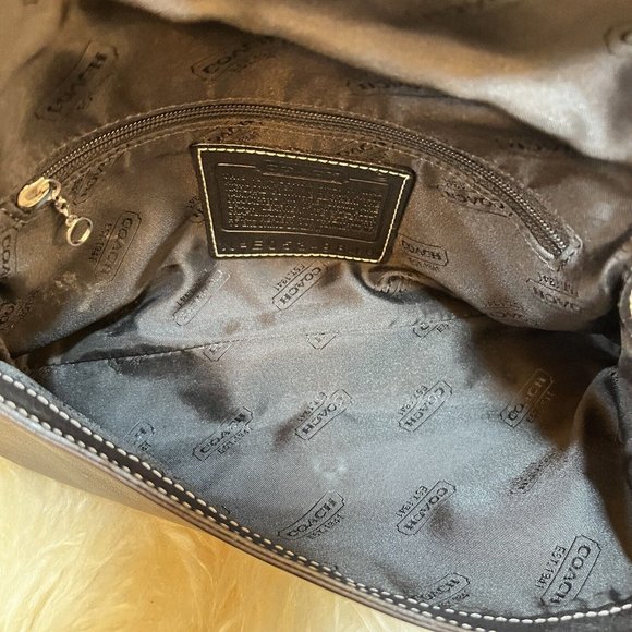 Vintage Y2k Coach Legacy Soho Black Leather Contrast Stitch Crossbody Hand Bag - Picture 9 of 10